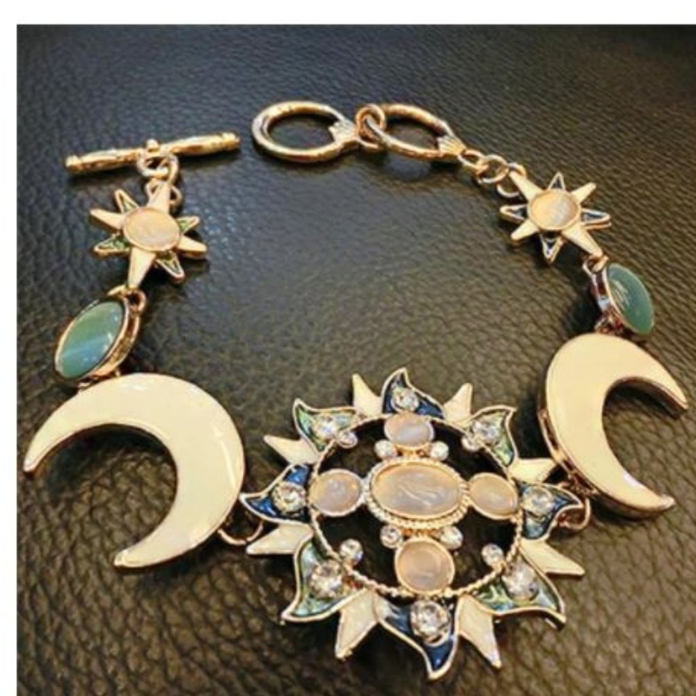 Sun And Moon Gold Tone Bracelet